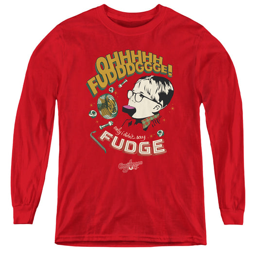 A CHRISTMAS STORY : FUDGE L\S YOUTH RED LG