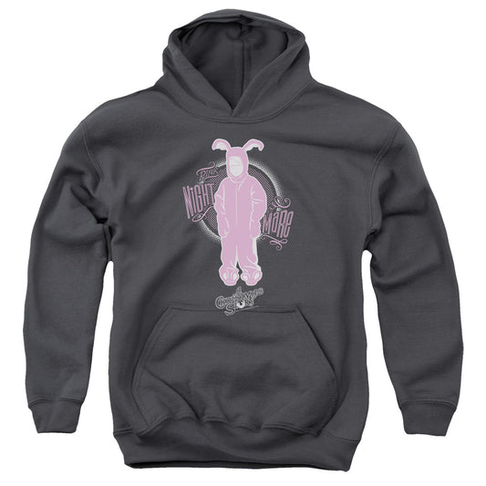 A CHRISTMAS STORY : PINK NIGHTMARE YOUTH PULL-OVER HOODIE Charcoal LG