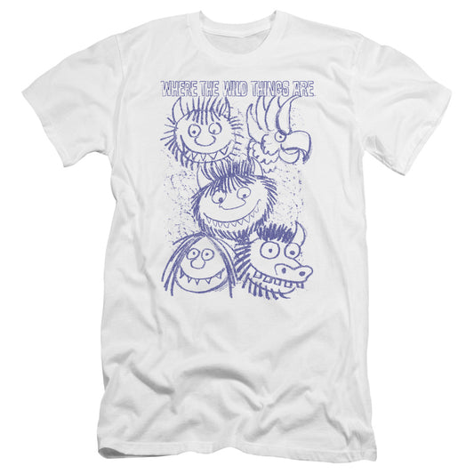 WHERE THE WILD THINGS ARE : WILD SKETCH PREMIUM CANVAS ADULT SLIM FIT 30\1 White 2X