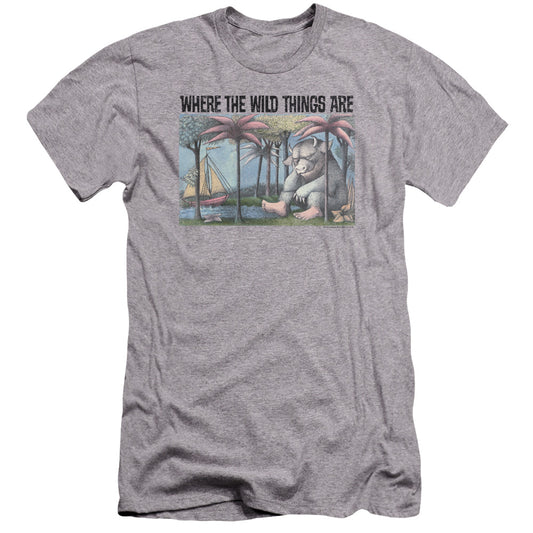 WHERE THE WILD THINGS ARE : COVER ART PREMIUM CANVAS ADULT SLIM FIT 30\1 Athletic Heather 2X