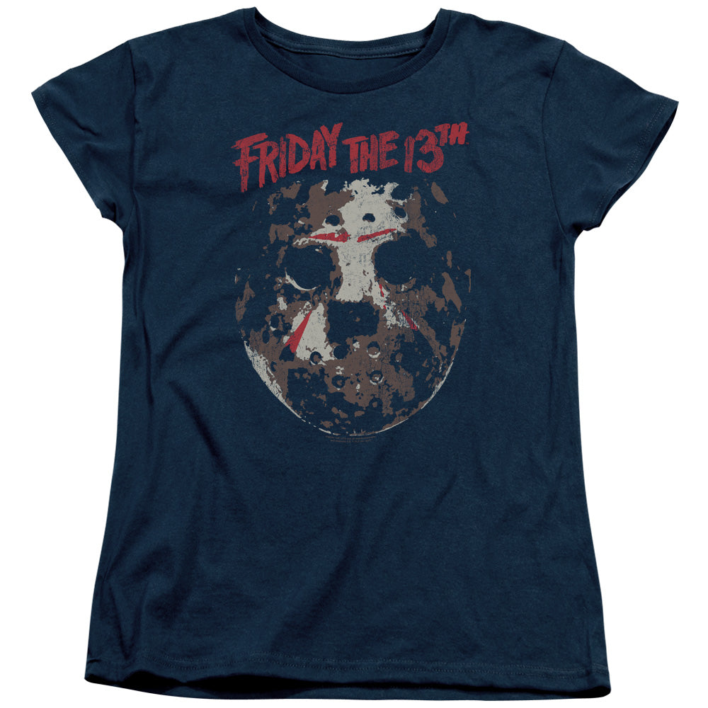 FRIDAY THE 13TH : ROUGH MASK WOMENS SHORT SLEEVE Navy 2X
