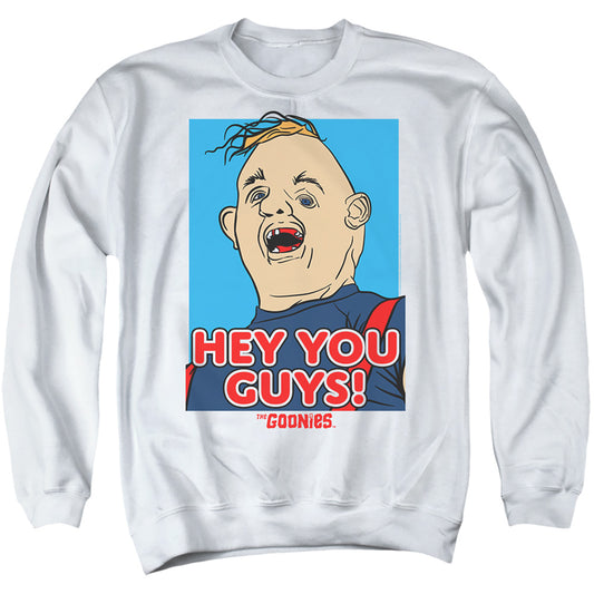THE GOONIES : SLOTH HEY YOU GUYS ADULT CREW SWEAT White SM