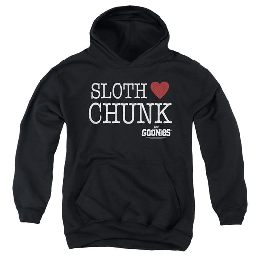 THE GOONIES : SLOTH HEART CHUNK YOUTH PULL OVER HOODIE Black LG