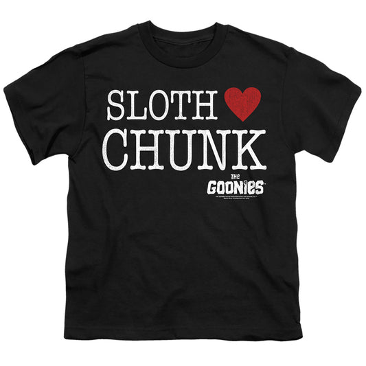THE GOONIES : SLOTH HEART CHUNK S\S YOUTH 18\1 Black XL