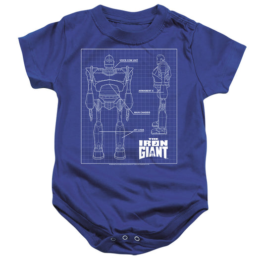IRON GIANT : SCHEMATIC INFANT SNAPSUIT Royal Blue SM (6 Mo)