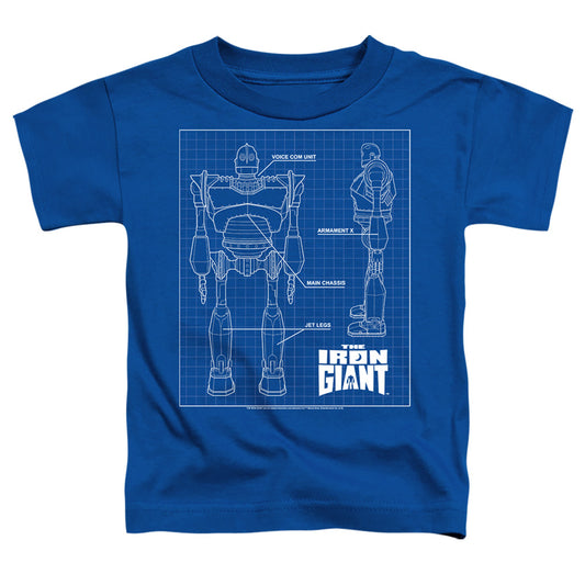 IRON GIANT : SCHEMATIC S\S TODDLER TEE Royal Blue LG (4T)