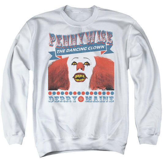 IT 1990 : THE DANCING CLOWN ADULT CREW SWEAT White MD