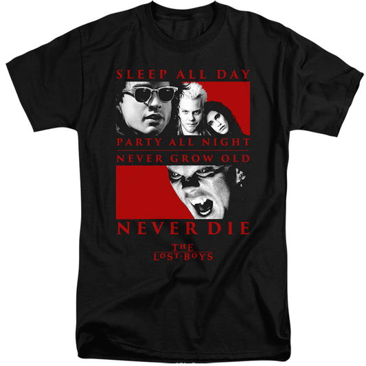 THE LOST BOYS : NEVER DIE ADULT TALL FIT SHORT SLEEVE Black 2X