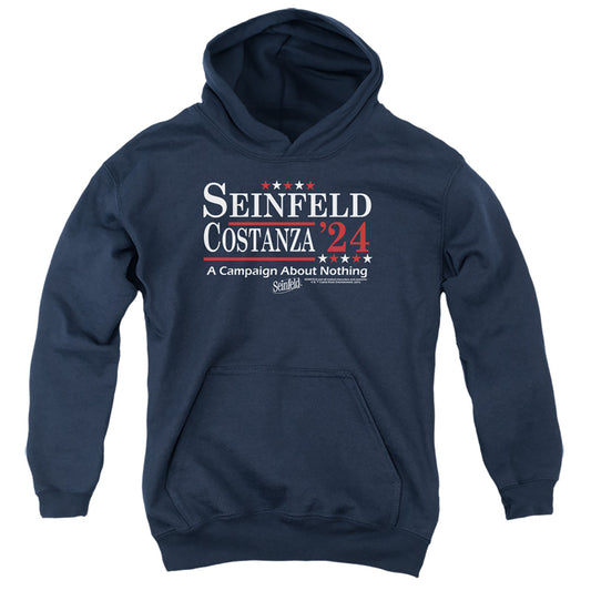 SEINFELD : ELECTION TEE YOUTH PULL OVER HOODIE Navy LG