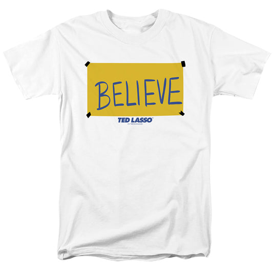 TED LASSO : TED LASSO BELIEVE SIGN S\S ADULT 18\1 White LG