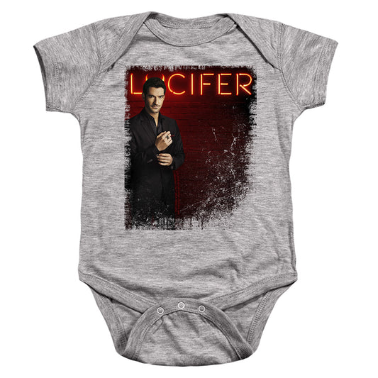 LUCIFER : LUCIFER NEON LIGHTS INFANT SNAPSUIT Athletic Heather LG (18 Mo)