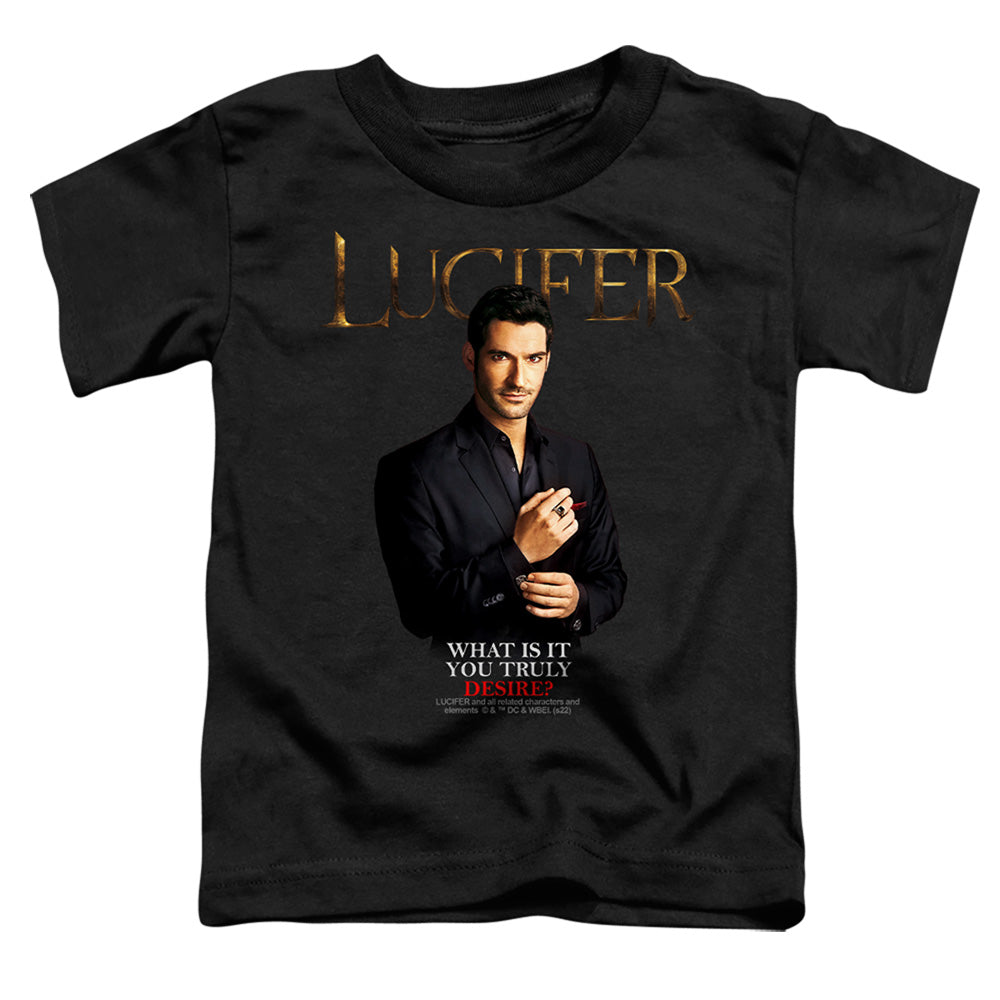 LUCIFER : LUCIFER WHAT DO YOU DESIRE? S\S TODDLER TEE Black LG (4T)