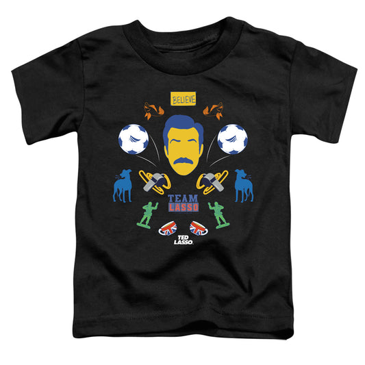 TED LASSO : TED LASSO ICON COLLAGE S\S TODDLER TEE Black LG (4T)