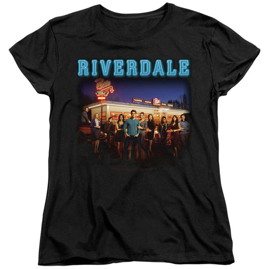 RIVERDALE : UP AT POP'S WOMENS SHORT SLEEVE Black MD