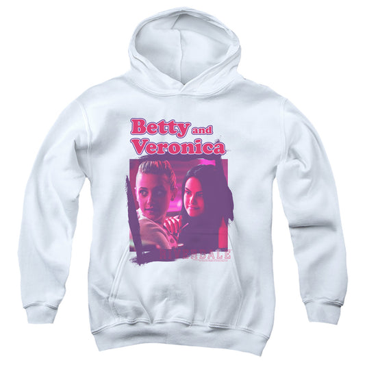 RIVERDALE : BETTY AND VERONICA YOUTH PULL OVER HOODIE White LG