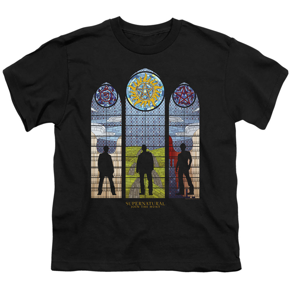 SUPERNATURAL : STAINED GLASS S\S YOUTH 18\1 Black LG