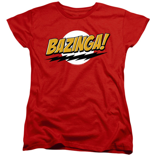 BIG BANG THEORY : BAZINGA WOMENS SHORT SLEEVE Red 2X