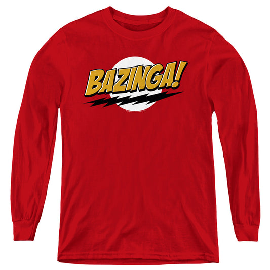 BIG BANG THEORY : BAZINGA L\S YOUTH Red XL