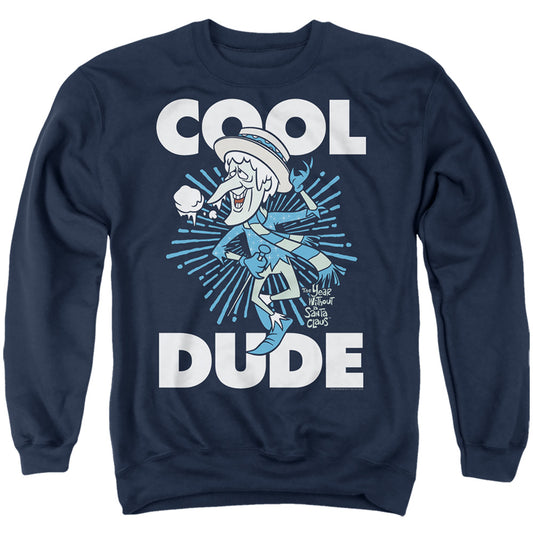 THE YEAR WITHOUT A SANTA CLAUS : COOL DUDE ADULT CREW SWEAT Navy LG
