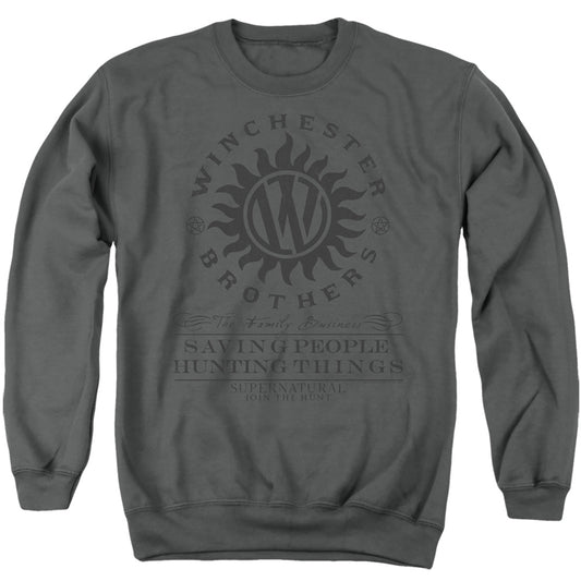 SUPERNATURAL : WINCHESTER ANTI POSSESSION ADULT CREW SWEAT Charcoal SM