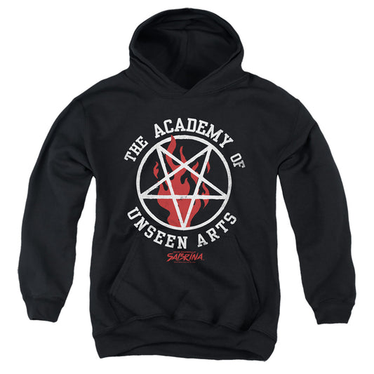 CHILLING ADVENTURES OF SABRINA : ACADEMY OF UNSEEN ARTS YOUTH PULL OVER HOODIE Black LG