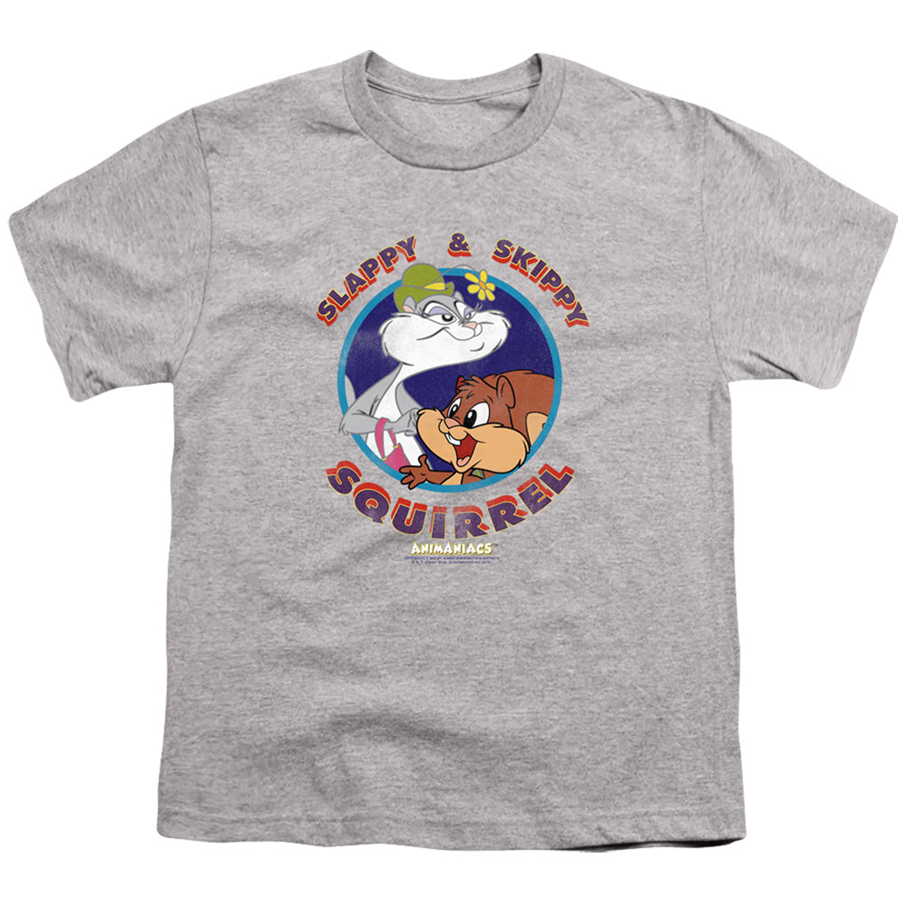 ANIMANIACS : SLAPPY AND SKIPPY SQUIRREL S\S YOUTH 18\1 Athletic Heather LG