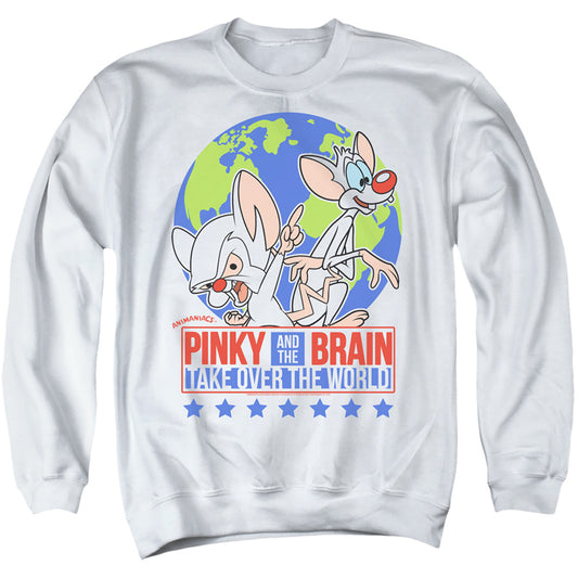 PINKY AND THE BRAIN : CAMPAIGN ADULT CREW SWEAT White MD