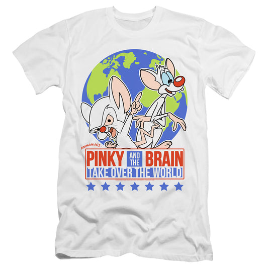 PINKY AND THE BRAIN : CAMPAIGN  PREMIUM CANVAS ADULT SLIM FIT 30\1 White 2X
