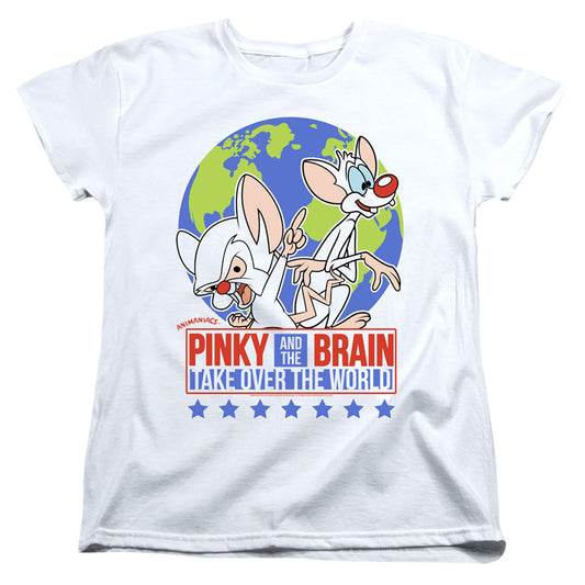 PINKY AND THE BRAIN : CAMPAIGN WOMENS SHORT SLEEVE White 2X
