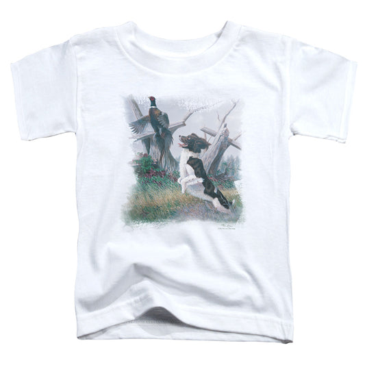 WILDLIFE : SPRINGER WITH PHEASANT S\S TODDLER TEE White MD (3T)