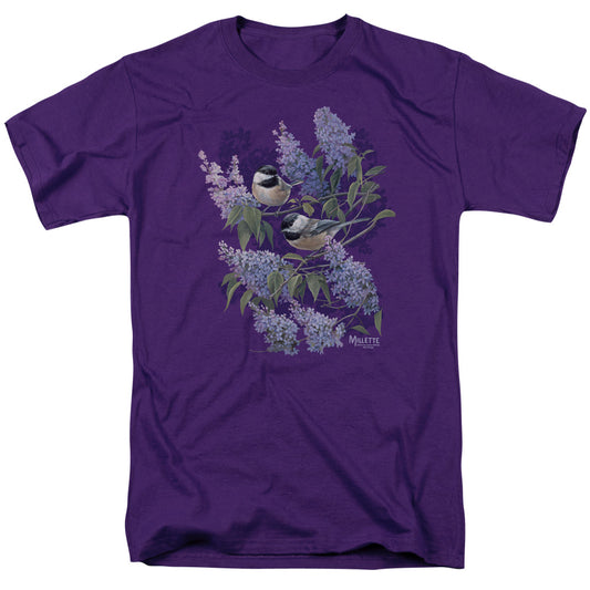 WILD WINGS : CHICKADEES AND LILACS S\S ADULT 18\1 Purple 2X