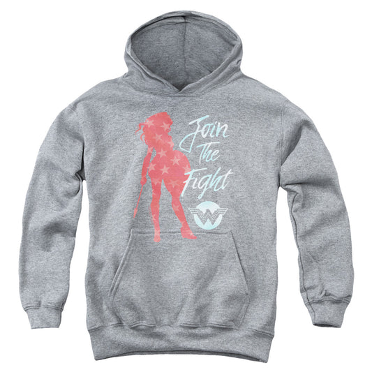 WONDER WOMAN MOVIE : FREEDOM FIGHT YOUTH PULL OVER HOODIE Athletic Heather LG