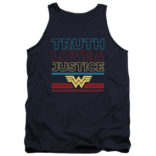 WONDER WOMAN 84 : TRUTH LOVE JUSTICE ADULT TANK Navy SM