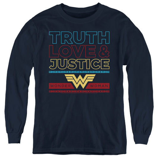 WONDER WOMAN 84 : TRUTH LOVE JUSTICE L\S YOUTH Navy SM