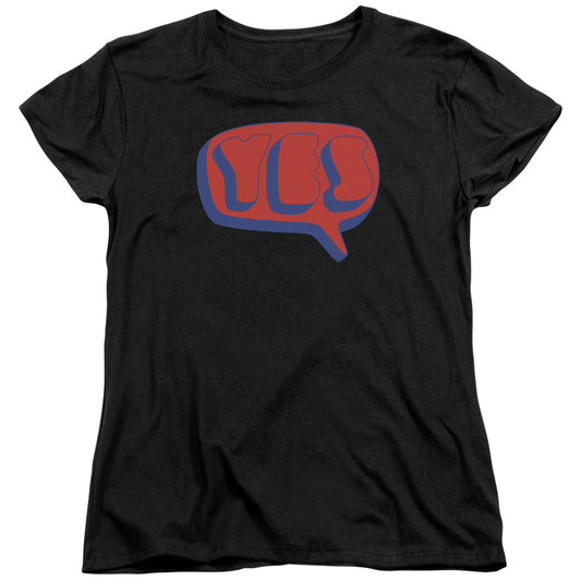 YES : WORD BUBBLE S\S WOMENS TEE Black LG