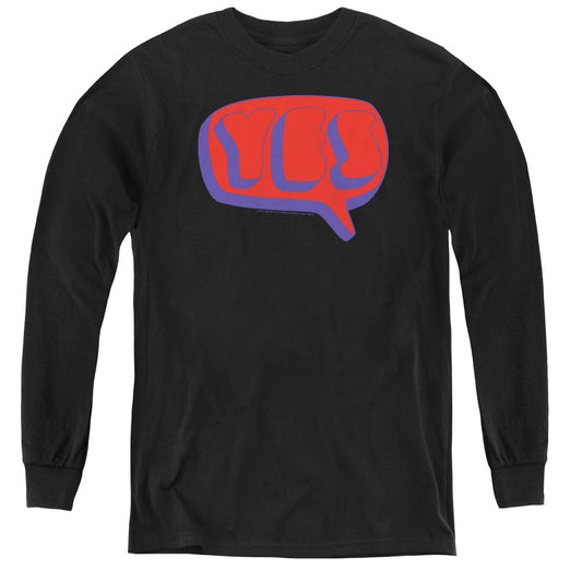 YES : WORD BUBBLE L\S YOUTH BLACK LG