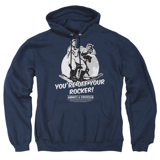 ABBOTT AND COSTELLO : OFF YOUR ROCKER ADULT PULL-OVER HOODIE Navy 2X