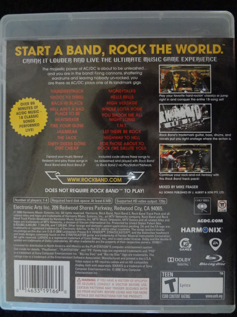 AC/DC Live Rock Band Track Pack Sony PlayStation 3