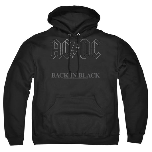 AC\DC : BACK IN BLACK ADULT PULL-OVER HOODIE Black 2X