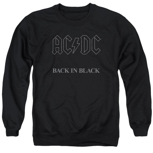 AC\DC : BACK IN BLACK ADULT CREW SWEAT Black 2X