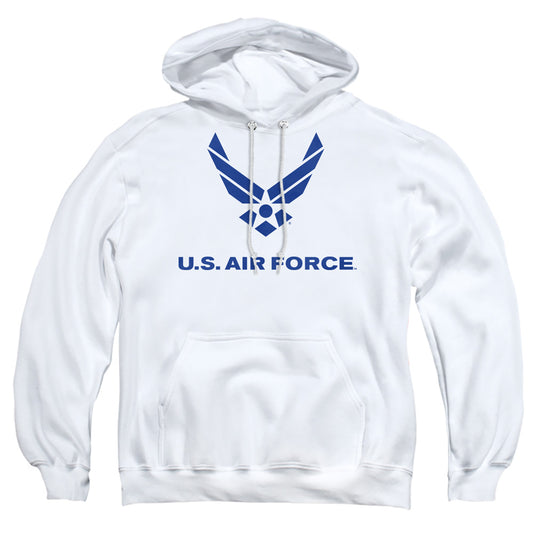 AIR FORCE : DISTRESSED LOGO ADULT PULL-OVER HOODIE White 2X