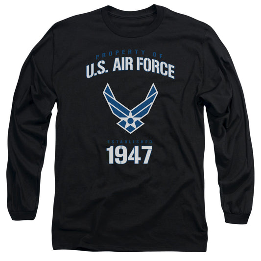AIR FORCE : PROPERTY OF L\S ADULT T SHIRT 18\1 Black MD