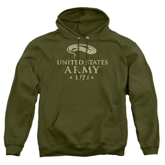 ARMY : WELL DEFEND ADULT PULL OVER HOODIE MILITARY GREEN MD