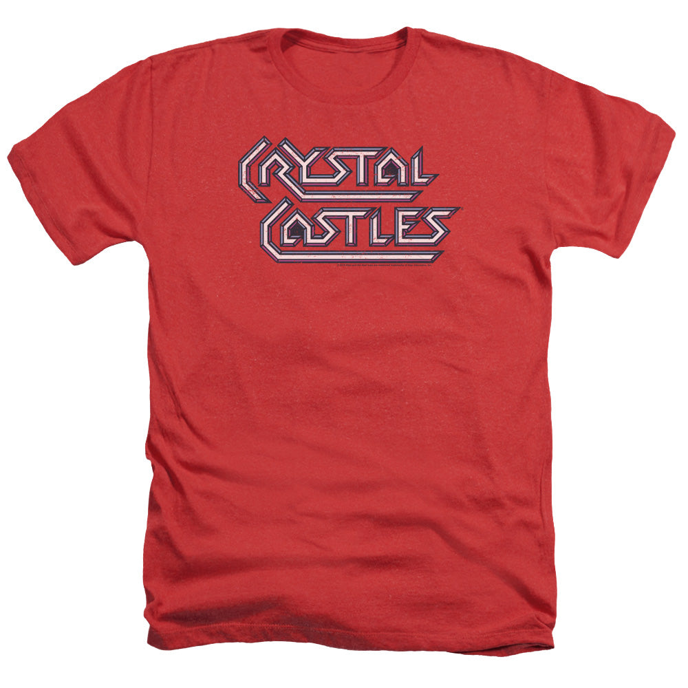 Atari Crystal Castles Logo Adult Size Heather Style T-Shirt Red