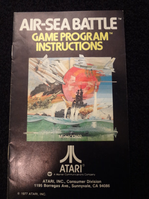 Air-Sea Battle Instruction Booklet Atari 2600