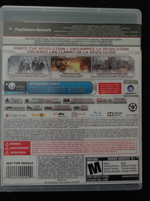 Assassin's Creed III Sony PlayStation 3