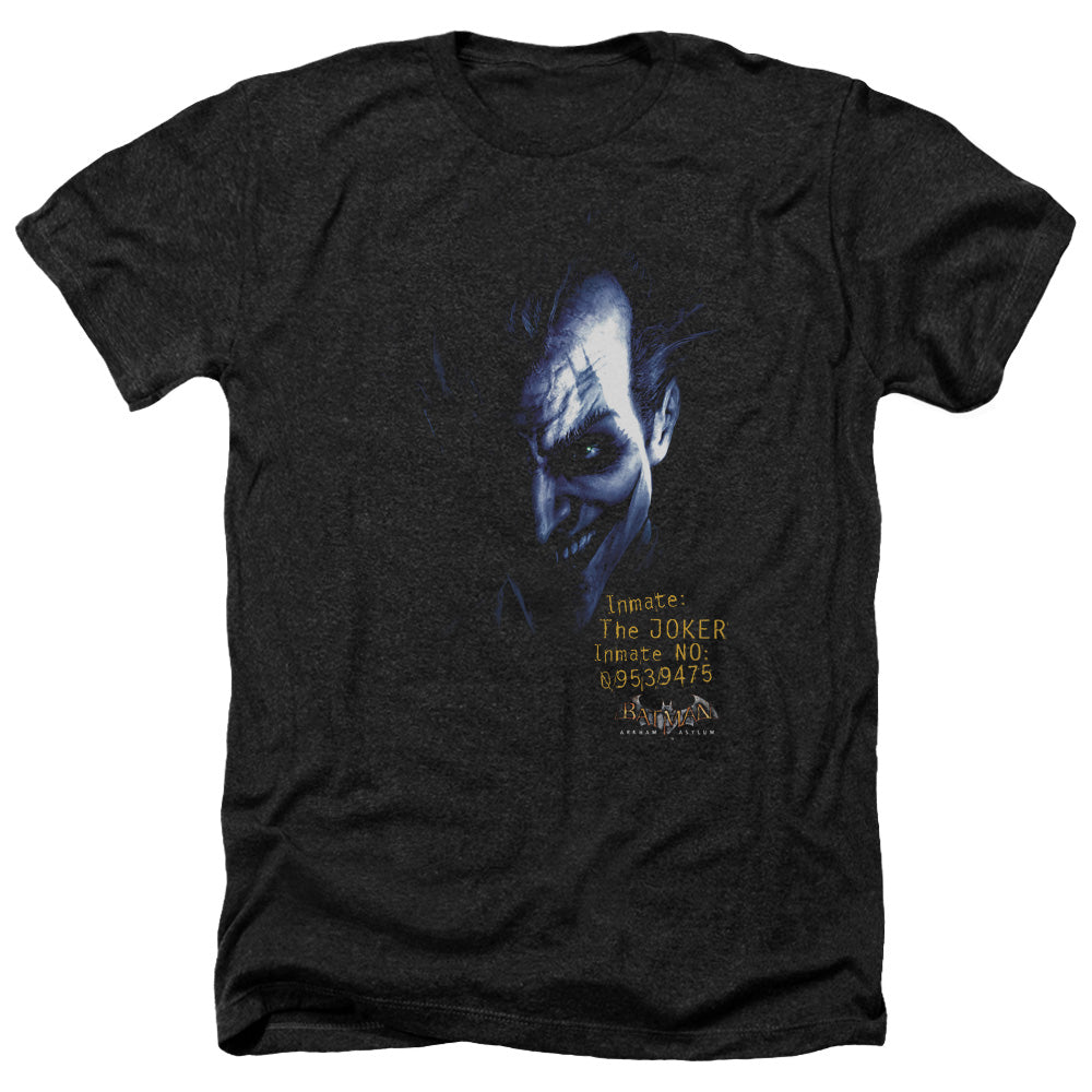 Batman Arkham Asylum Arkham Joker Adult Size Heather Style T-Shirt Black