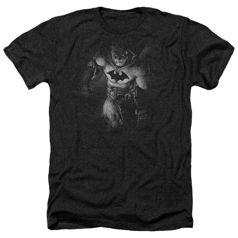 Batman Materialized Adult Size Heather Style T-Shirt Black