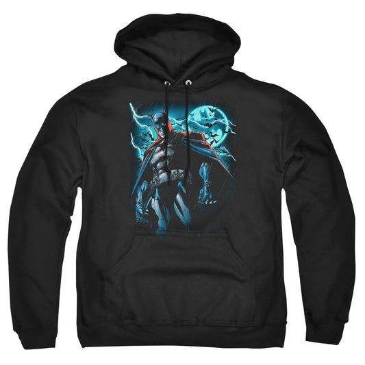BATMAN : STORMY KNIGHT ADULT PULL OVER HOODIE Black MD