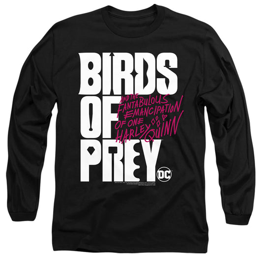 BIRDS OF PREY : BIRDS OF PREY LOGO L\S ADULT T SHIRT 18\1 Black 2X
